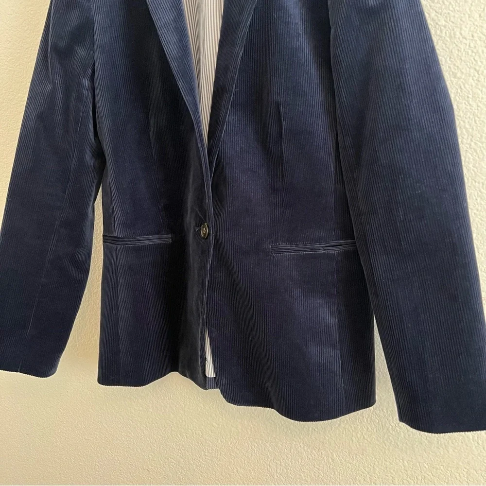 J. Crew Navy Blue Chorduroy Blazer Jacket Size 8